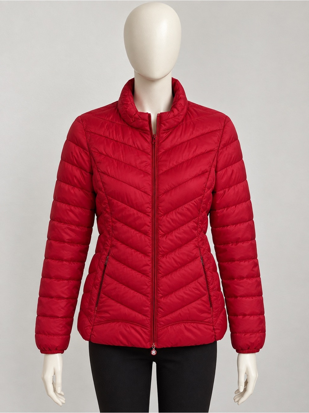 Women's Red Quilted Packable Jacket - Unbranded